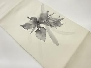 作家物　塩瀬手描き花模様名古屋帯